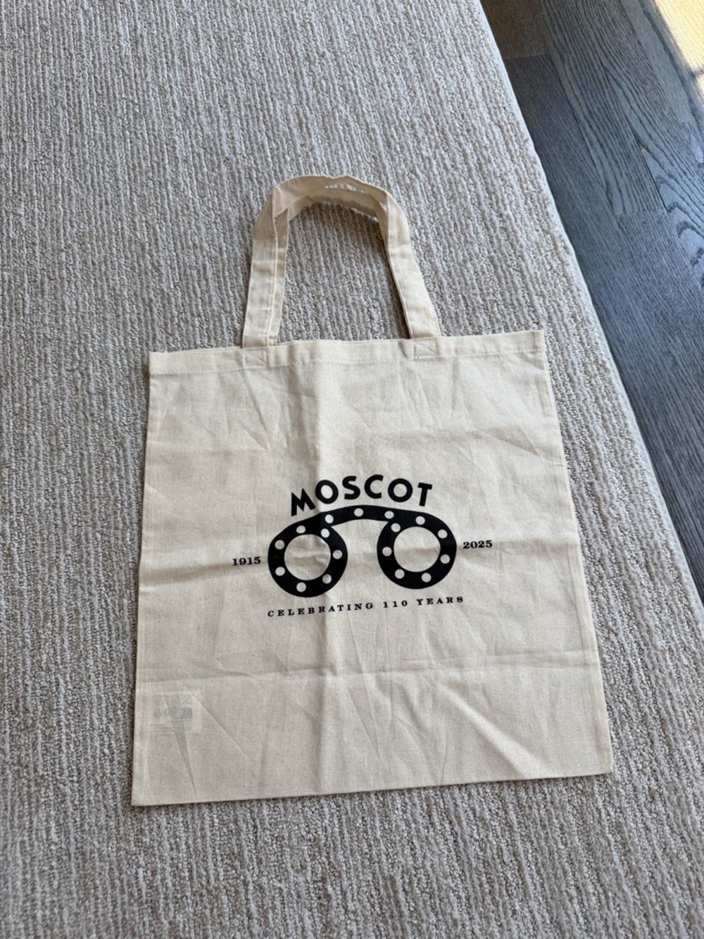 MOSCOT Beige Tote Bag with Black Logo